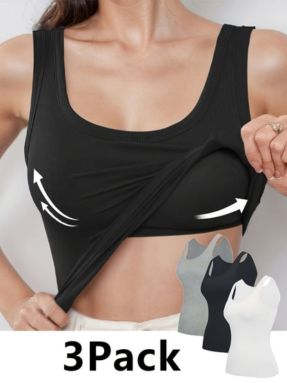 Women's Built-In Bra Camisoles - 3-Pack Wire-Free Padded – view 6