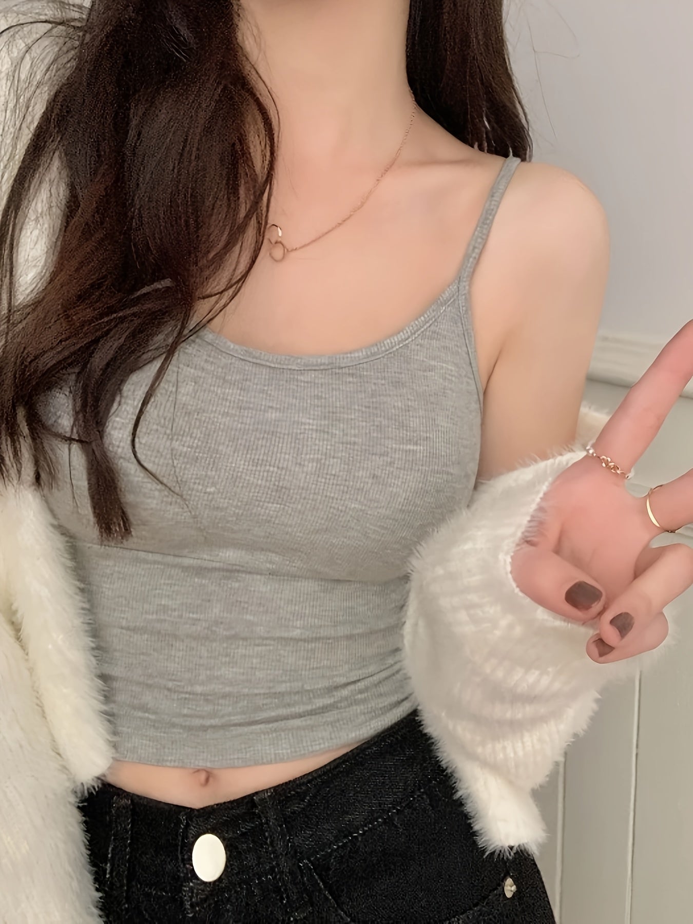 Women's Built-In Bra Sling Tops - 3-Pack Ribbed Casual – view 9