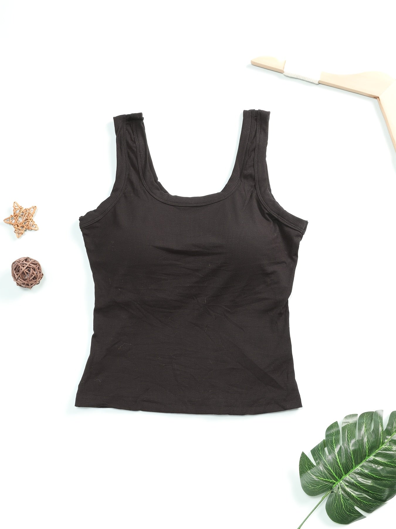 Women's Built-In Bra Tank Tops - 2-Pack U-Back Textured – view 3