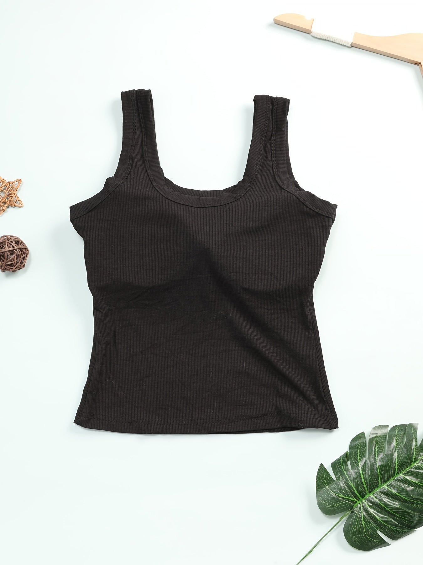 Women's Built-In Bra Tank Tops - 2-Pack U-Back Textured – view 4