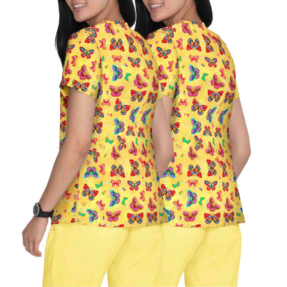 Women's Butterfly Graphic T-Shirt - 2-Pack V-Neck Short Sleeve – view 2