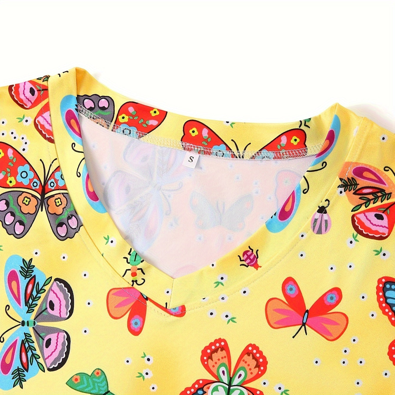 Women's Butterfly Graphic T-Shirt - 2-Pack V-Neck Short Sleeve – view 3