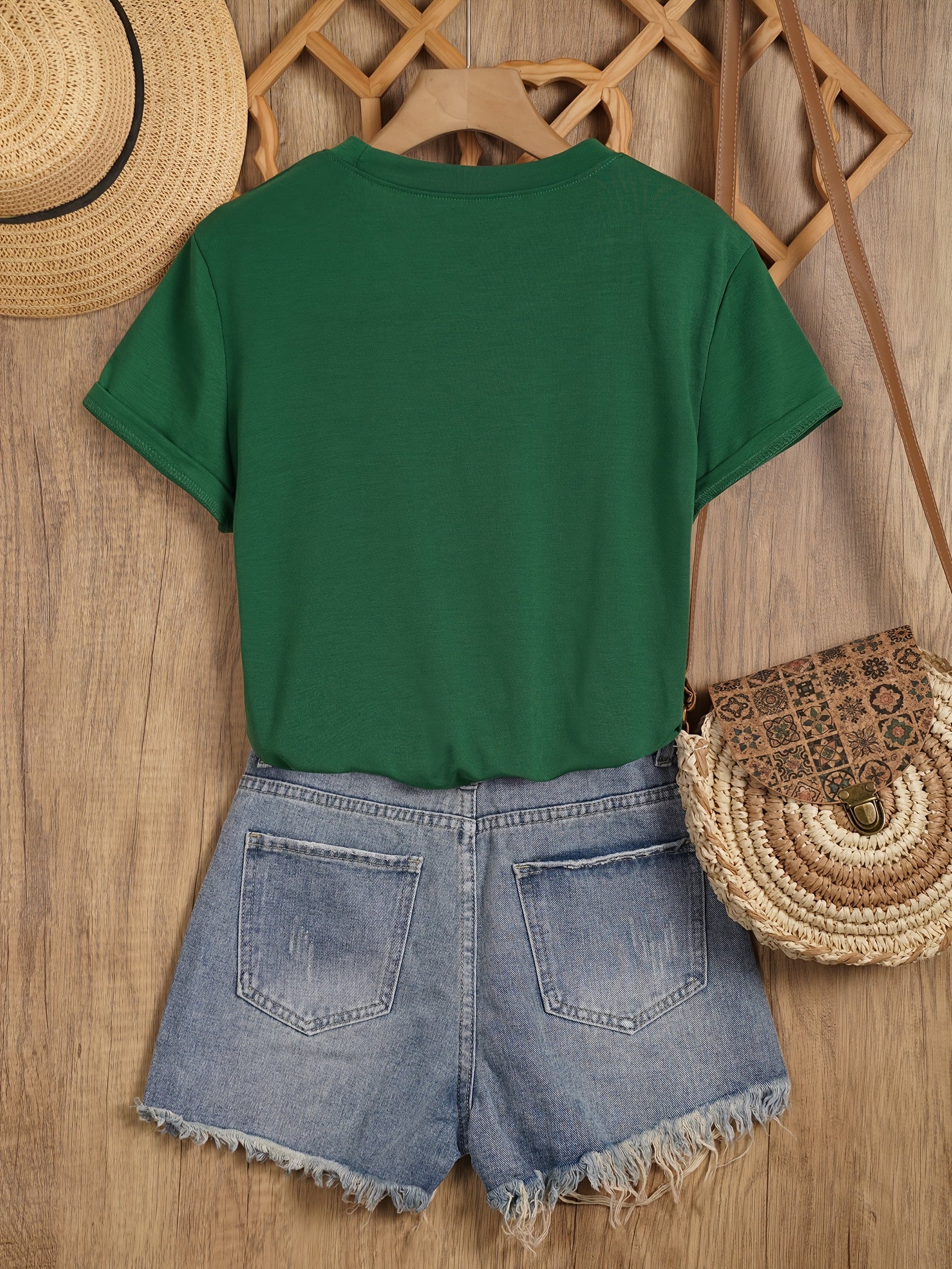 Women's Butterfly Graphic T-Shirt - Crew Neck Short Sleeve detail view