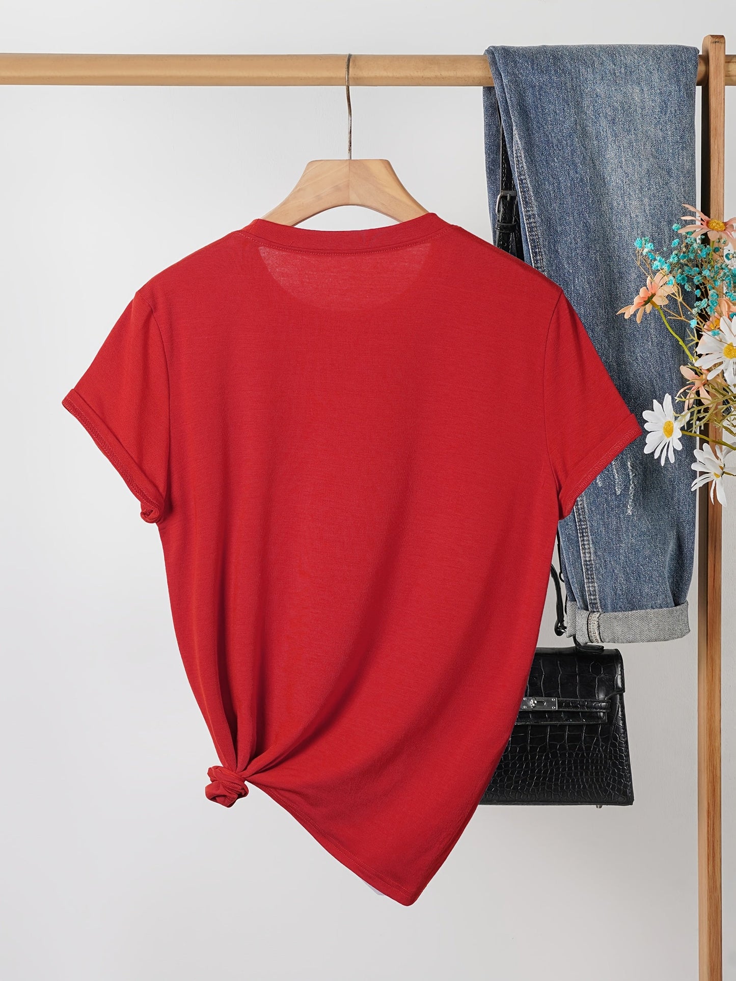 Women's Butterfly Graphic T-Shirt - Crew Neck Short Sleeve detail view