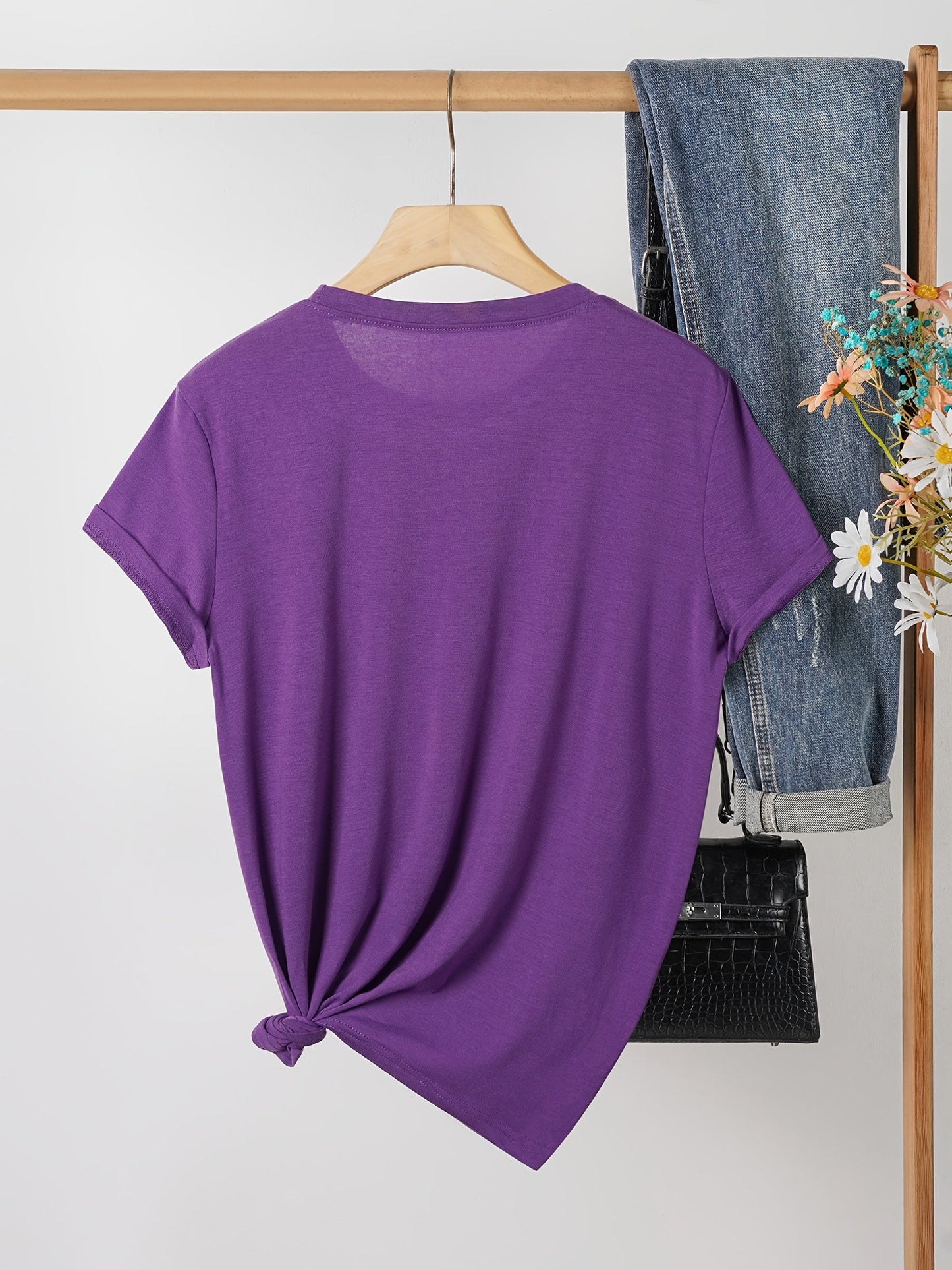 Women's Butterfly Graphic T-Shirt - Crew Neck Short Sleeve detail view