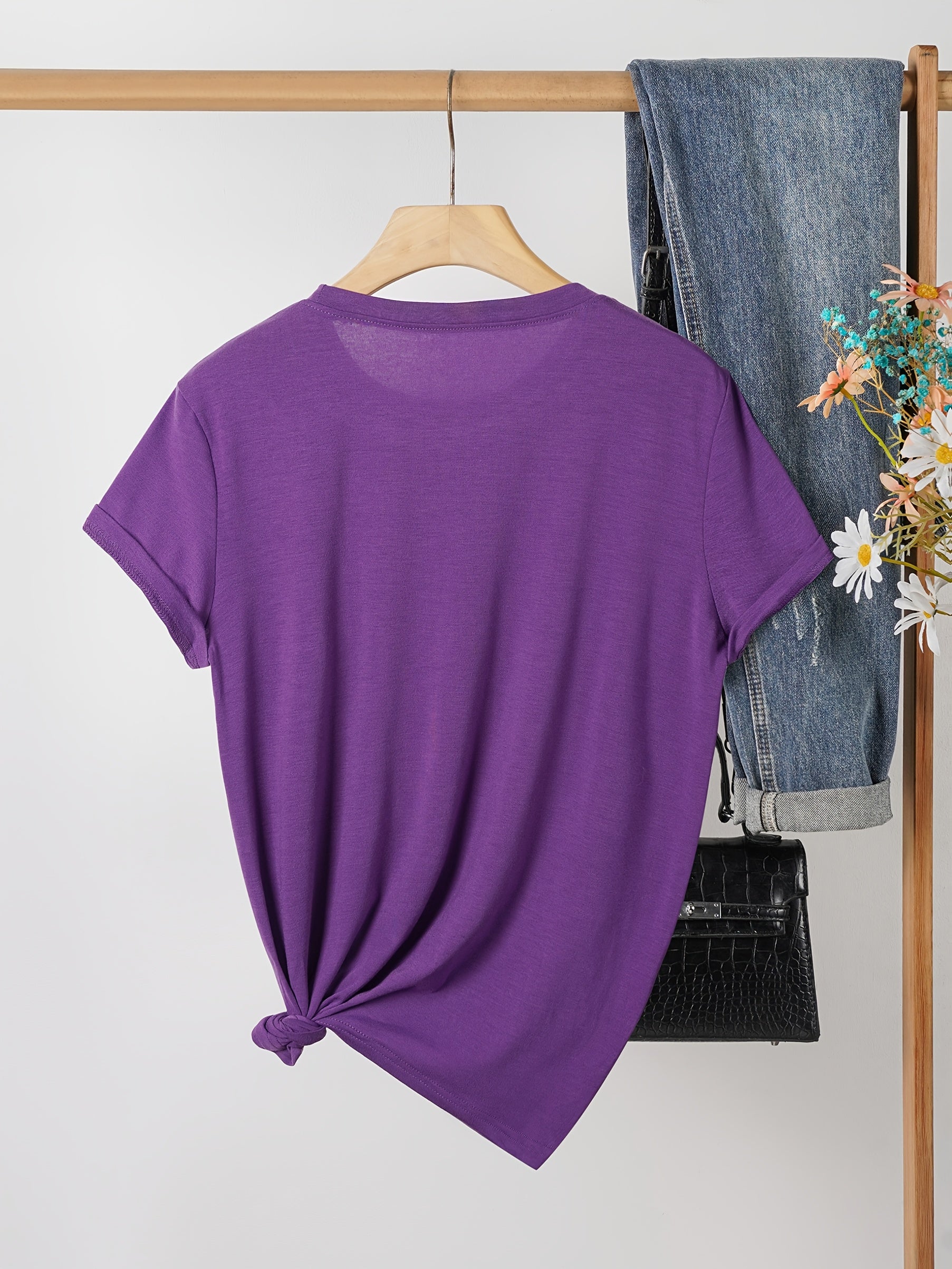 Women's Butterfly Graphic T-Shirt - Crew Neck Short Sleeve detail view