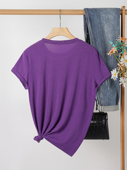 Women's Butterfly Graphic T-Shirt - Crew Neck Short Sleeve detail view