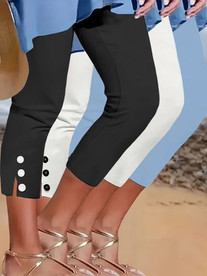 Women's Capri Leggings - 3-Pack Elastic Waist – view 2