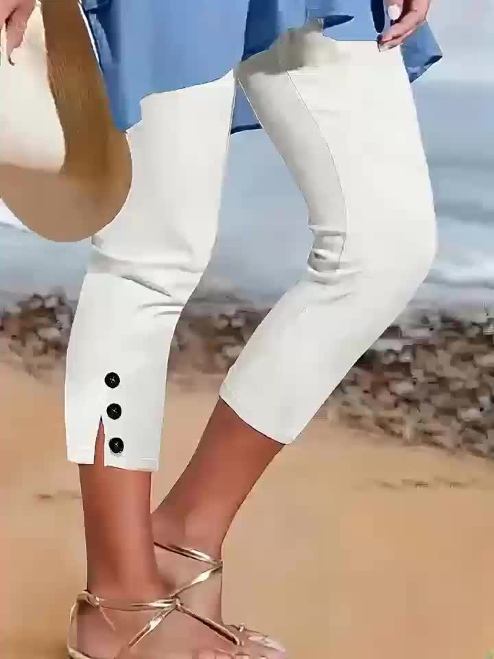 Women's Capri Leggings - 3-Pack Elastic Waist detail view