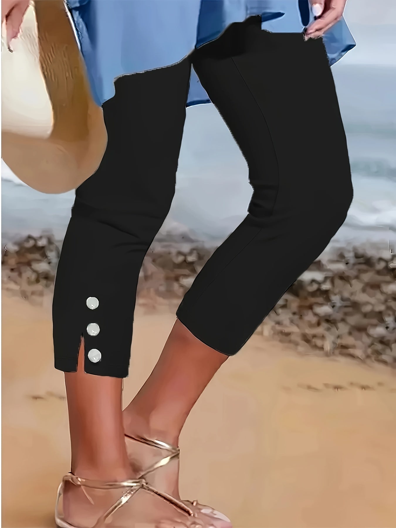Women's Capri Leggings - 3-Pack High-Waist detail view