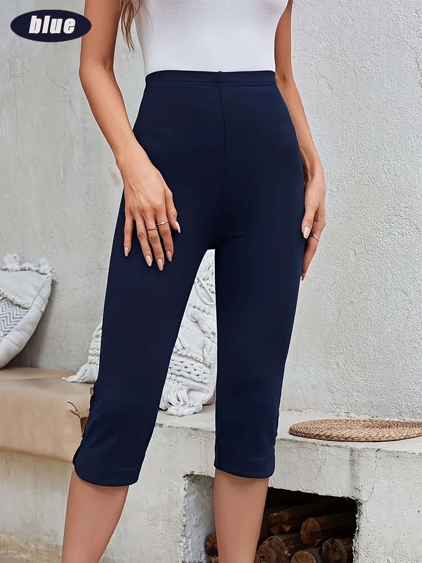 Women's Capri Leggings - 3-Pack High-Waist detail view