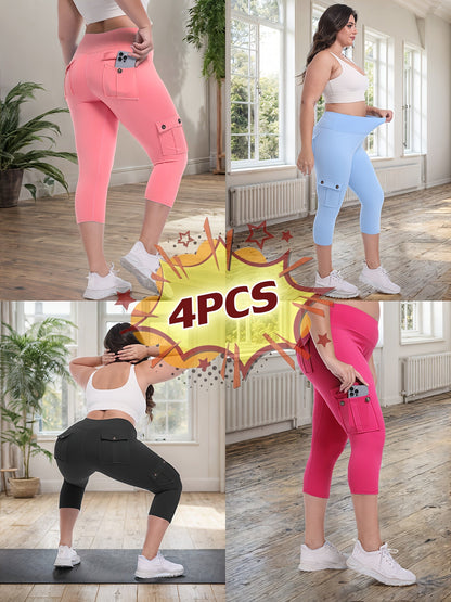 Women's Capri Leggings - 4-Pack High-Waist detail view