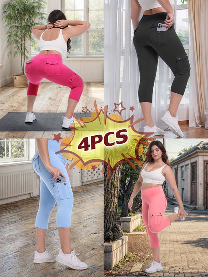Women's Capri Leggings - 4-Pack High-Waist detail view