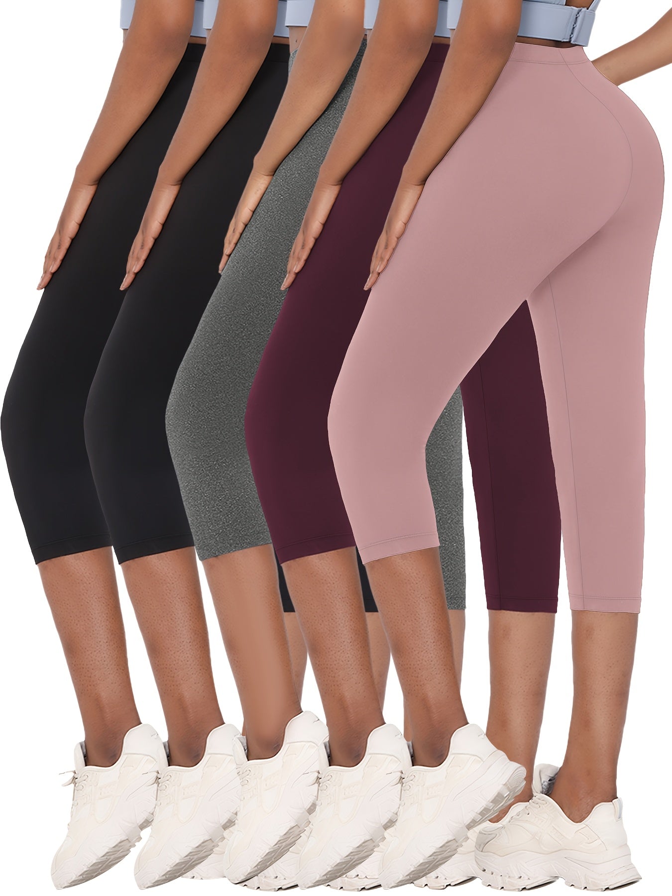 Women's Capri Leggings - 5-Pack Elastic Waist – view 3