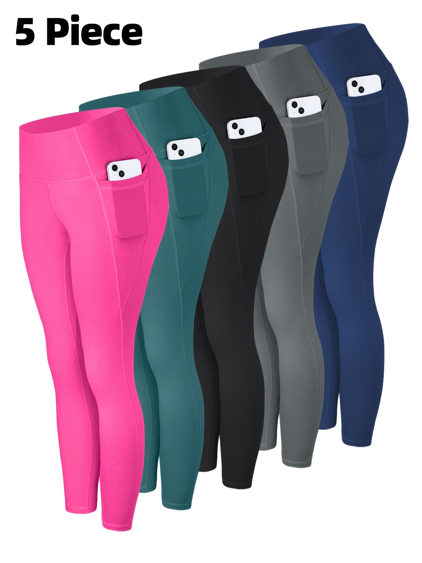 Women's Capri Leggings - 5-Pack High-Waist detail view