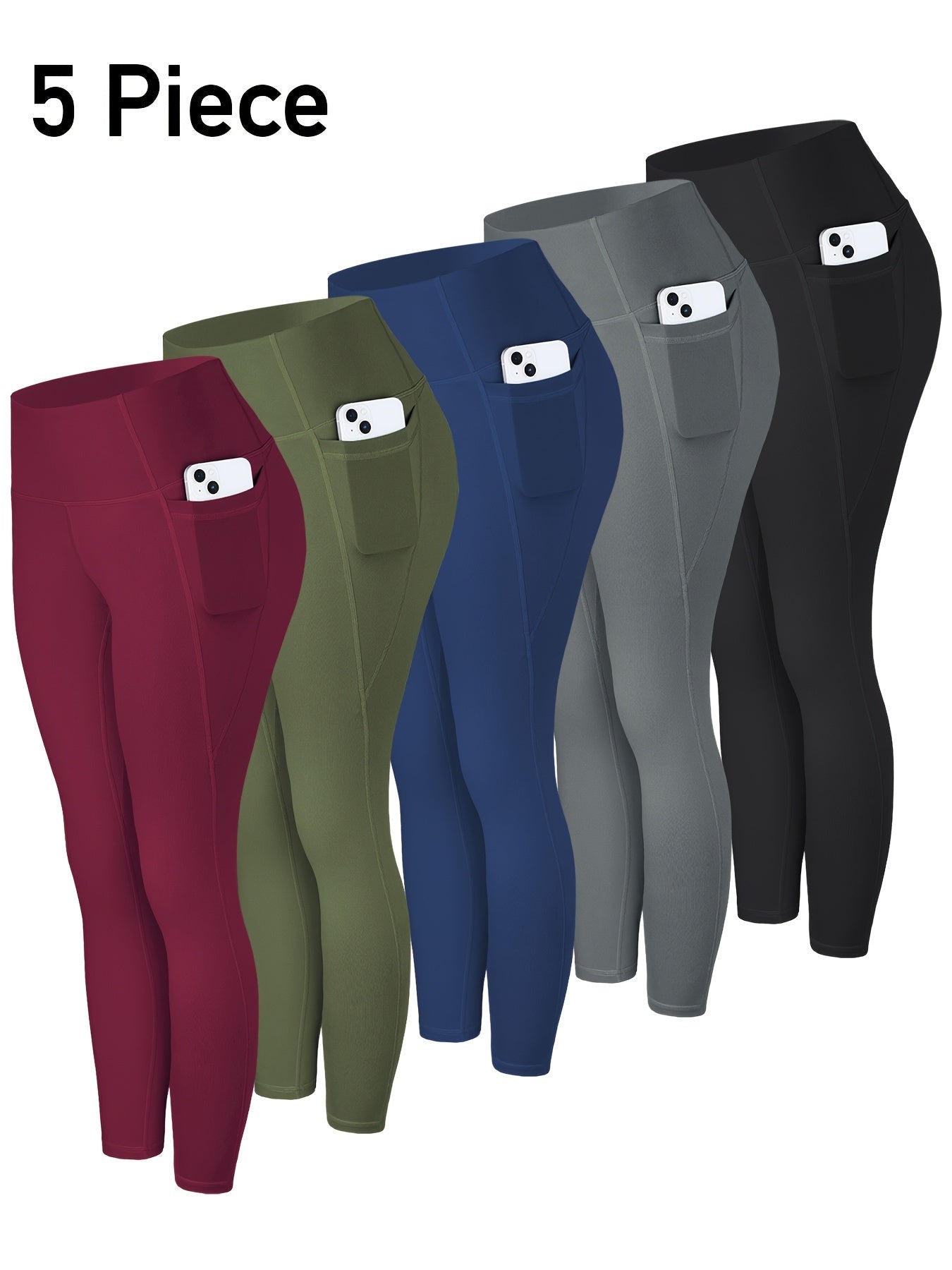 Women's Capri Leggings - 5-Pack High-Waist – view 6