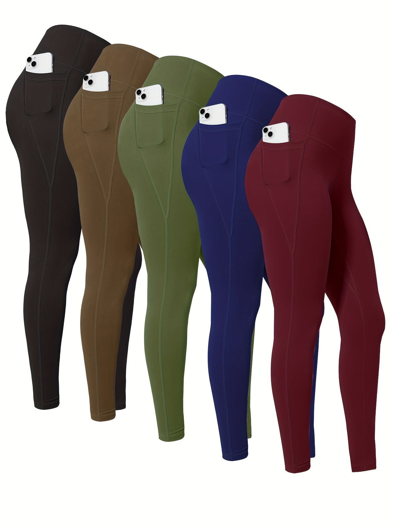 Women's Capri Leggings - 5-Pack High-Waist detail view
