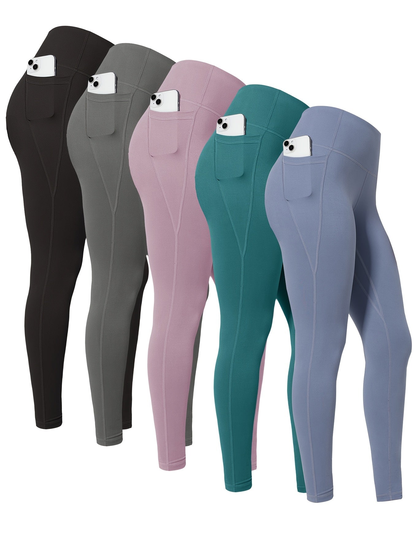 Women's Capri Leggings - 5-Pack High-Waist detail view