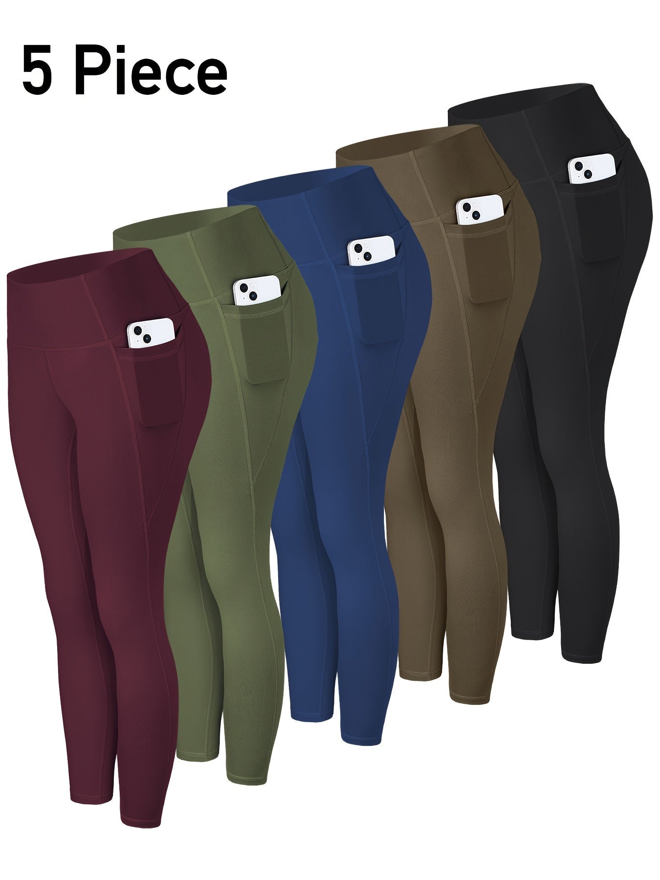 Women's Capri Leggings - 5-Pack High-Waist detail view