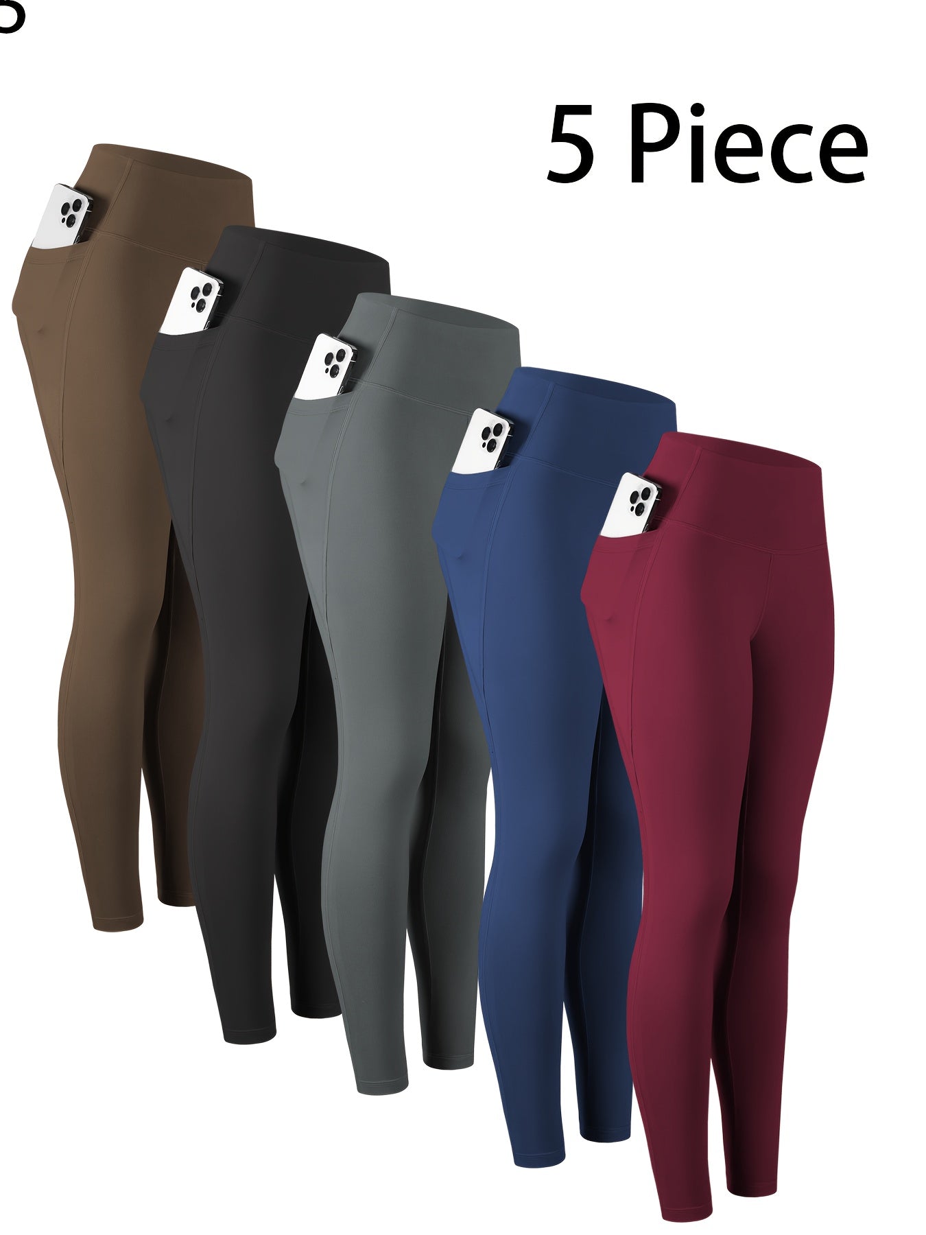 Women's Capri Leggings - 5-Pack High-Waist detail view