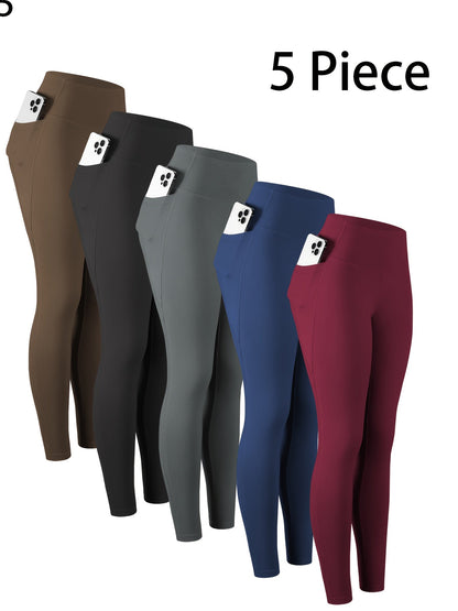 Women's Capri Leggings - 5-Pack High-Waist detail view