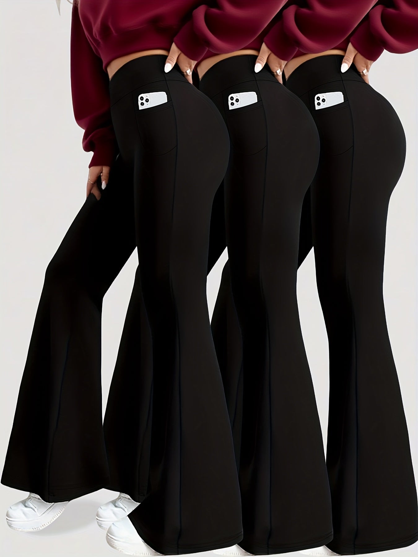 Women's Capri Leggings - High-Waist Pockets detail view