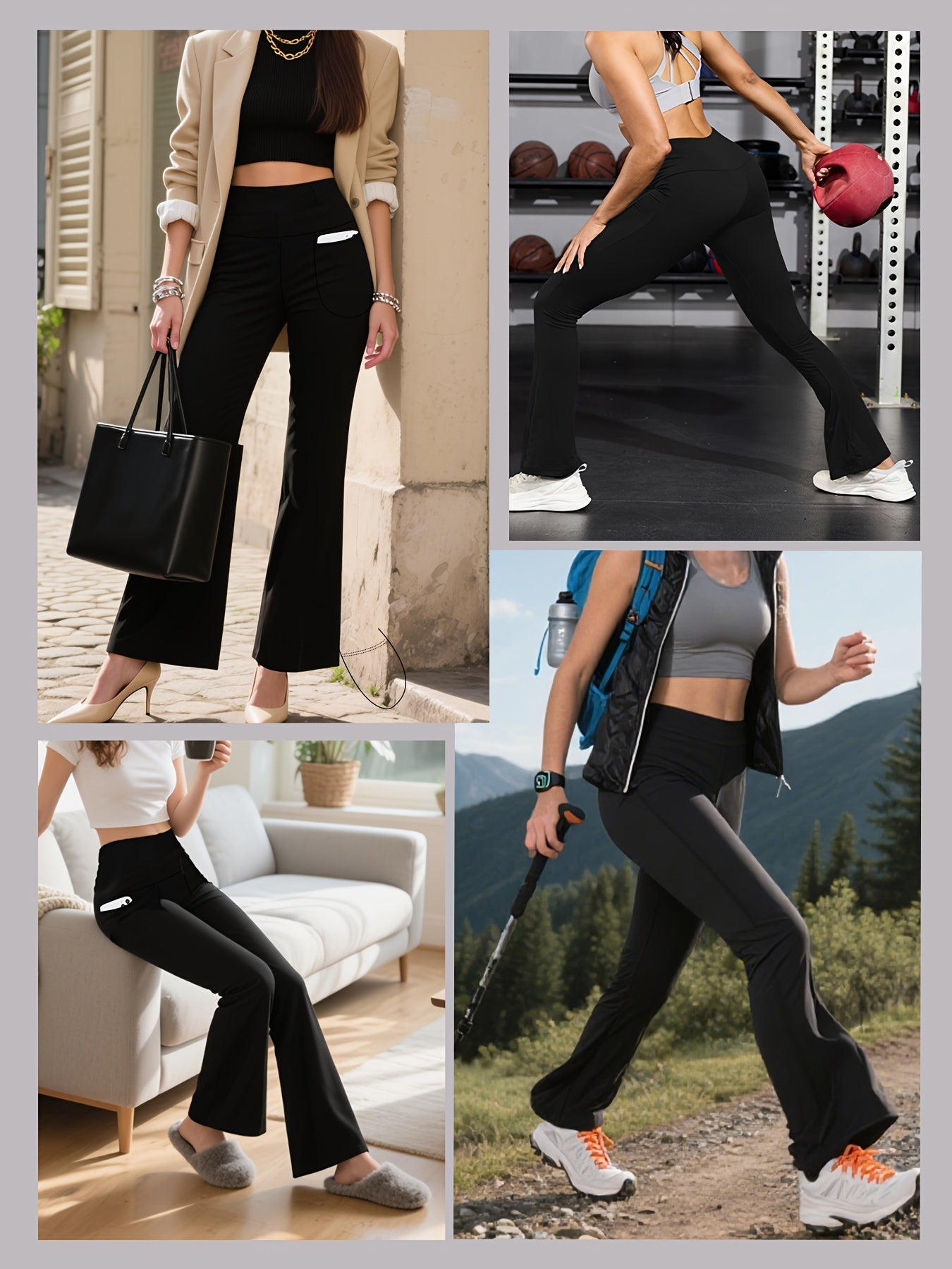 Women's Capri Leggings - High-Waist Pockets detail view