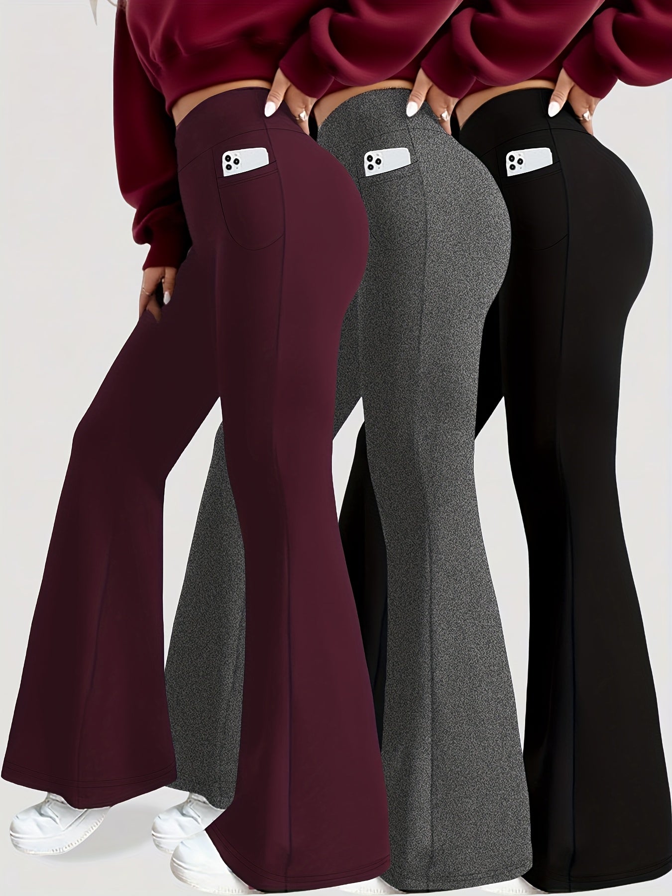 Women's Capri Leggings - High-Waist Pockets detail view