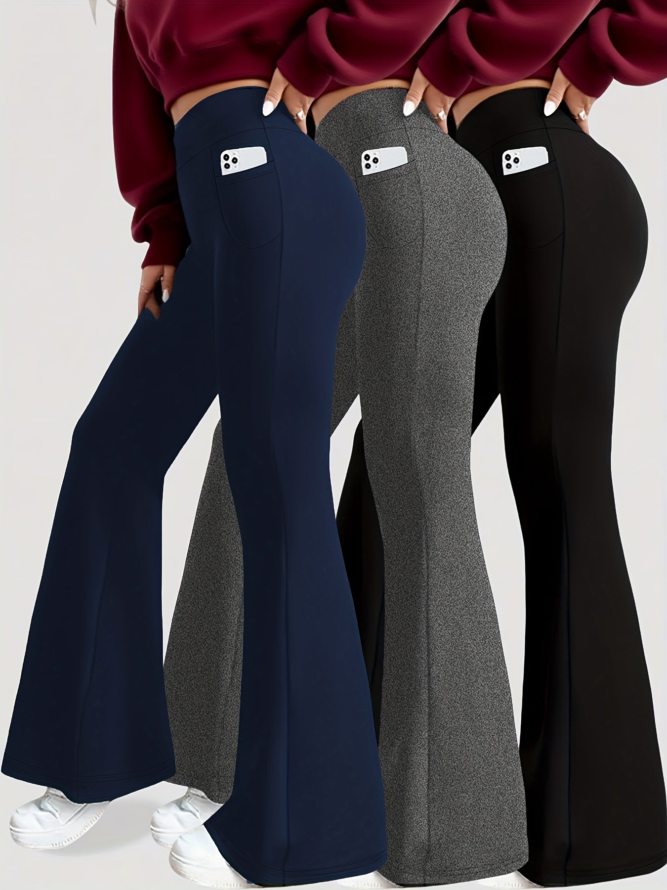 Women's Capri Leggings - High-Waist Pockets detail view