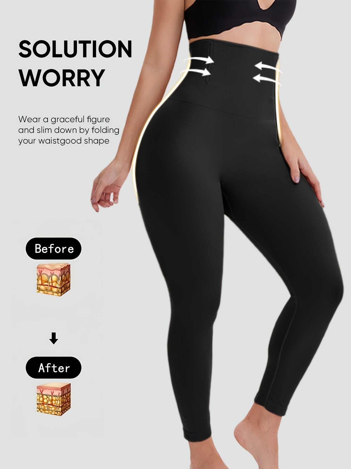 Women's Capri Leggings - High-Waist Sculpting Detail detail view