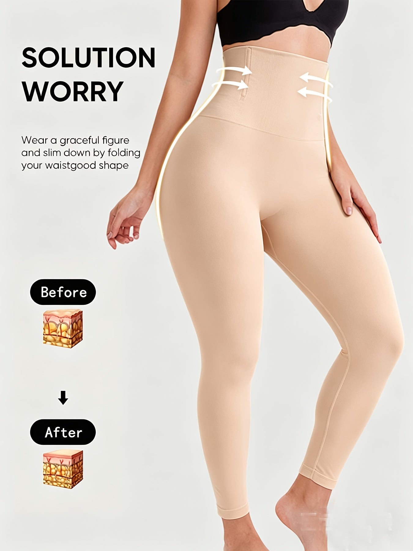 Women's Capri Leggings - High-Waist Sculpting Detail detail view