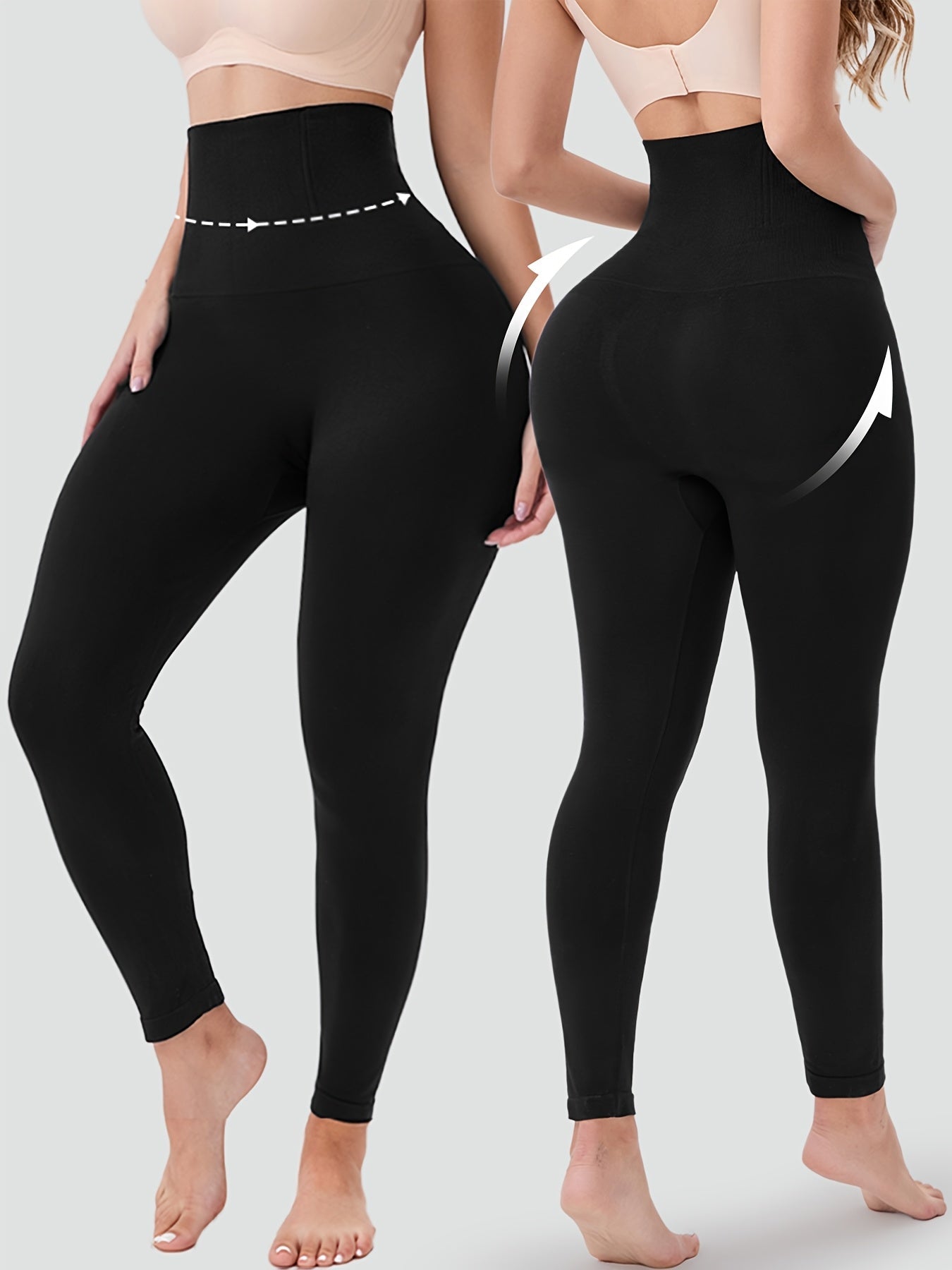 Women's Capri Leggings - High-Waist Sculpting Detail detail view