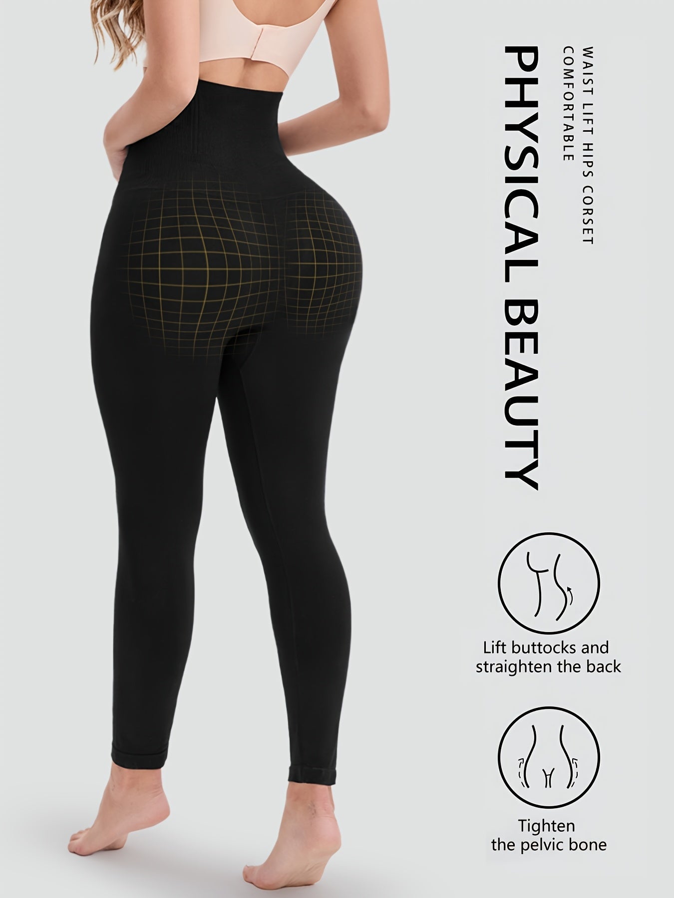 Women's Capri Leggings - High-Waist Sculpting Detail detail view
