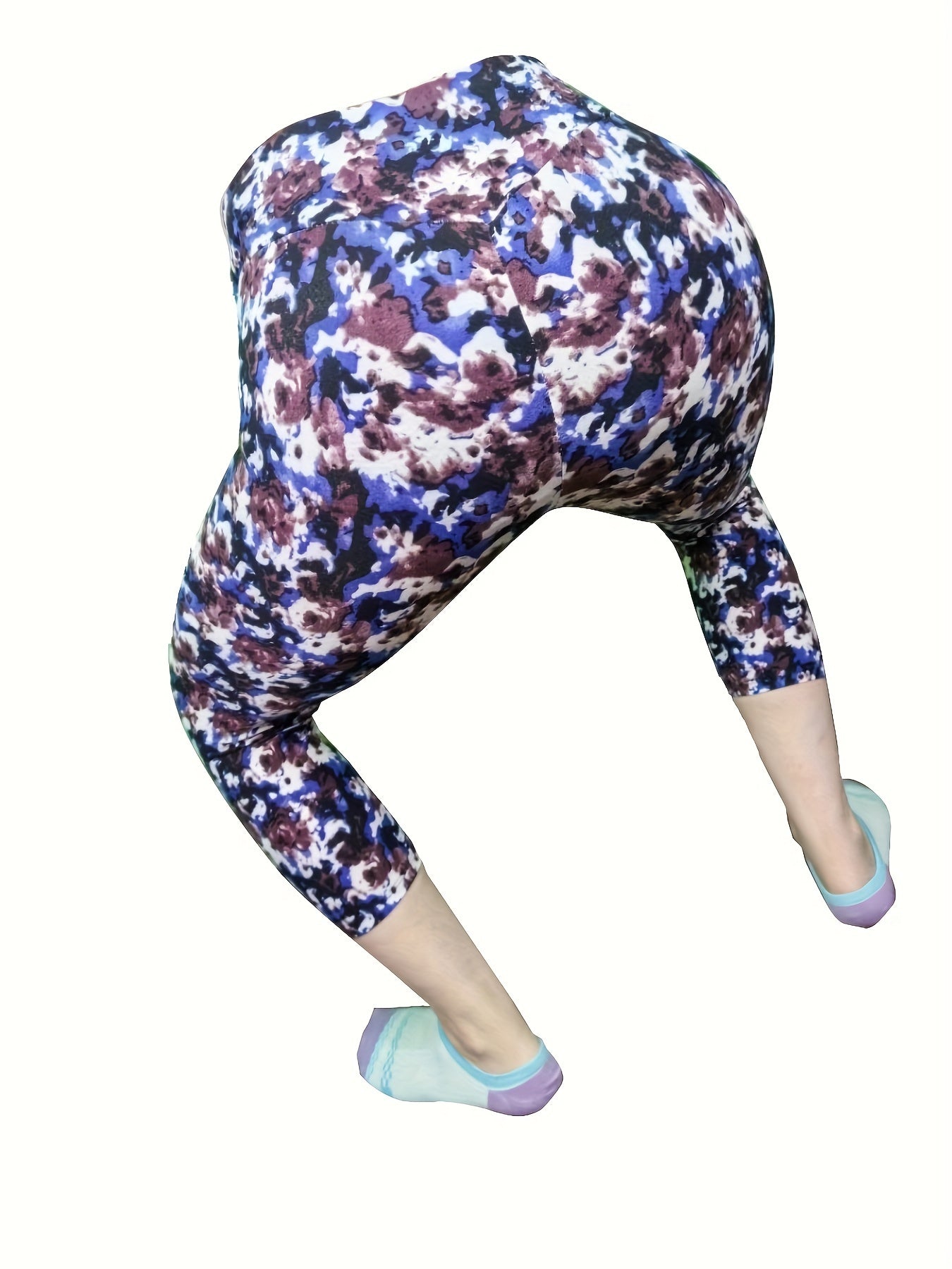 Women's Capri Leggings - High-Waist Stretch Fit detail view