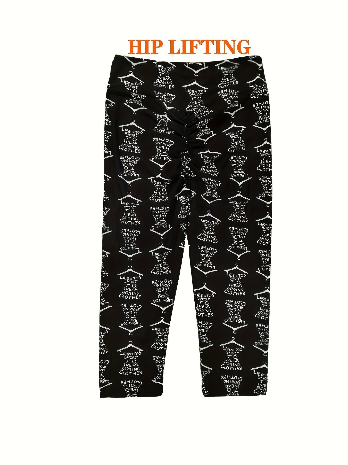 Women's Capri Leggings - High-Waist Stretch Fit detail view
