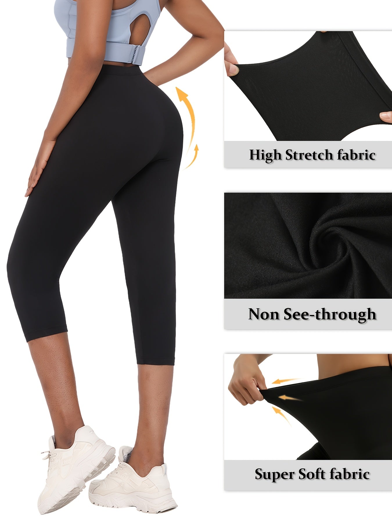 Women's Capri Leggings - Mixed Color - 1 Clean Finish detail view
