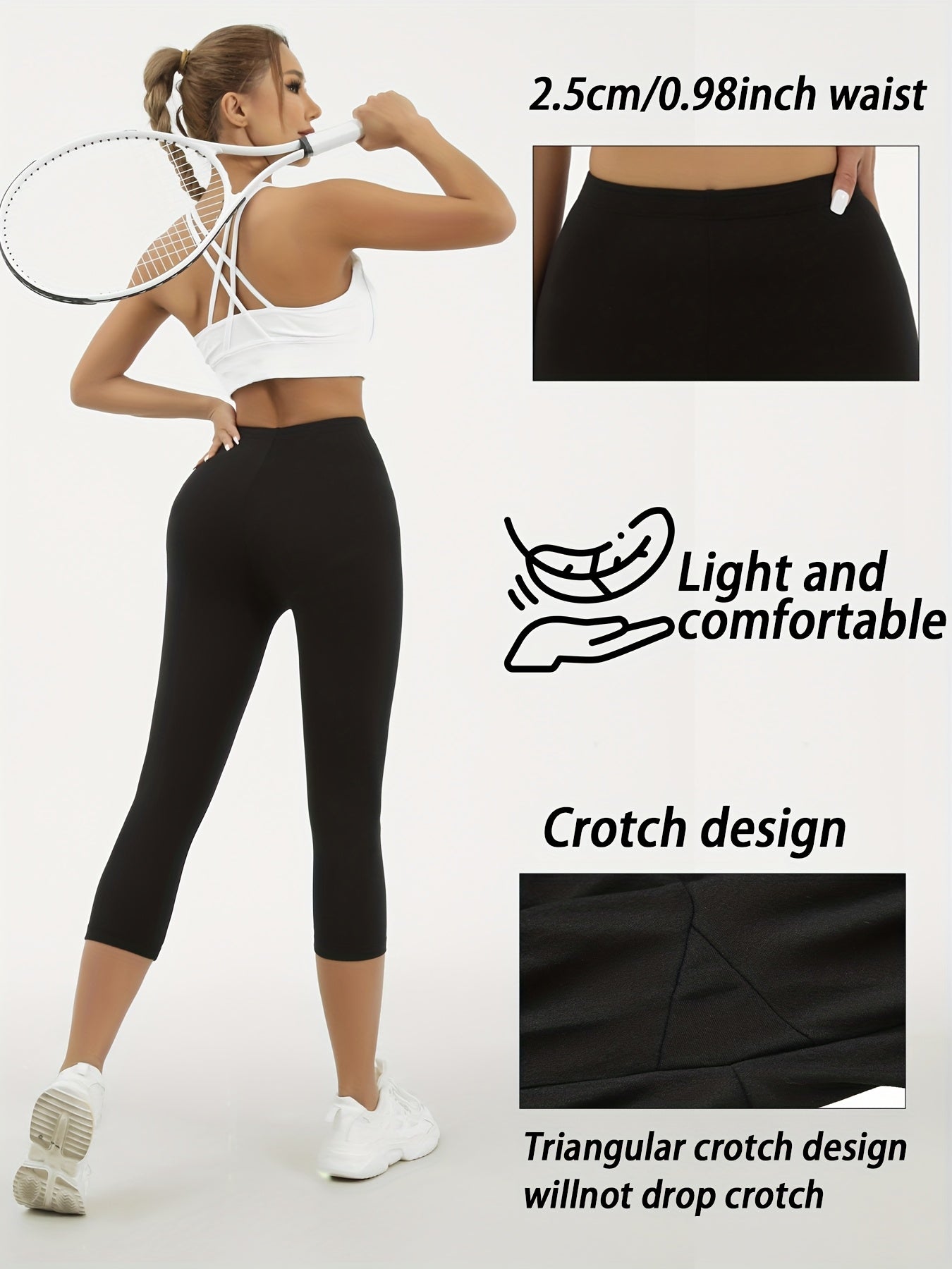 Women's Capri Leggings - Mixed Color - 1 Clean Finish detail view