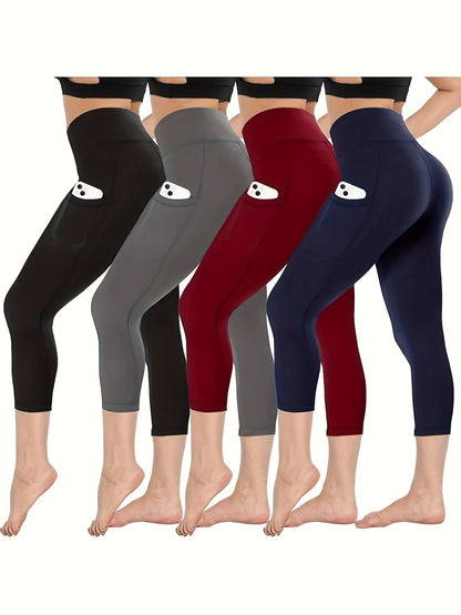 Women's Capri Leggings - Pockets Stretch Fit detail view