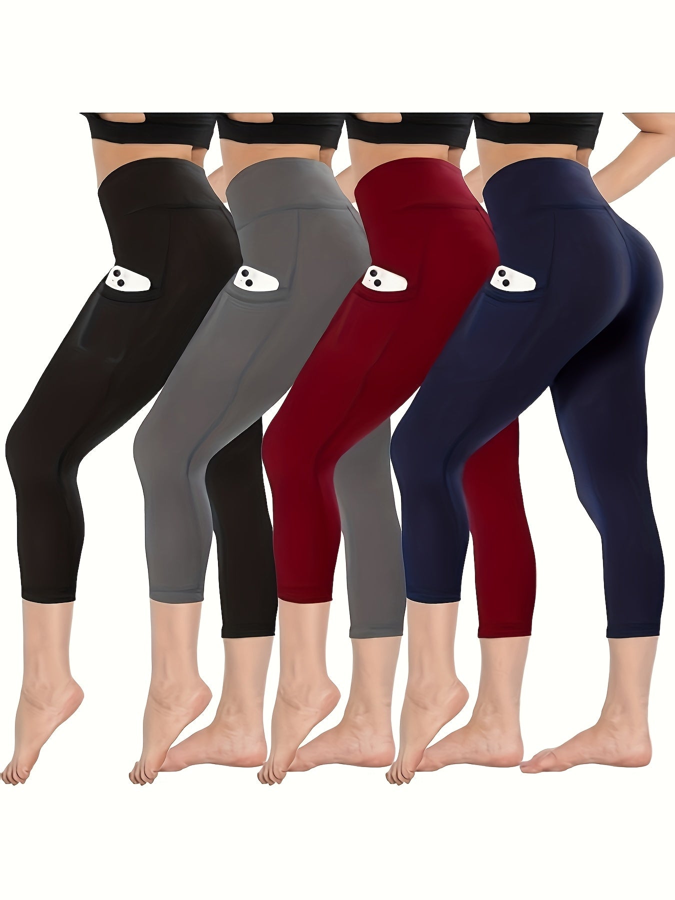 Women's Capri Leggings - Pockets Stretch Fit detail view