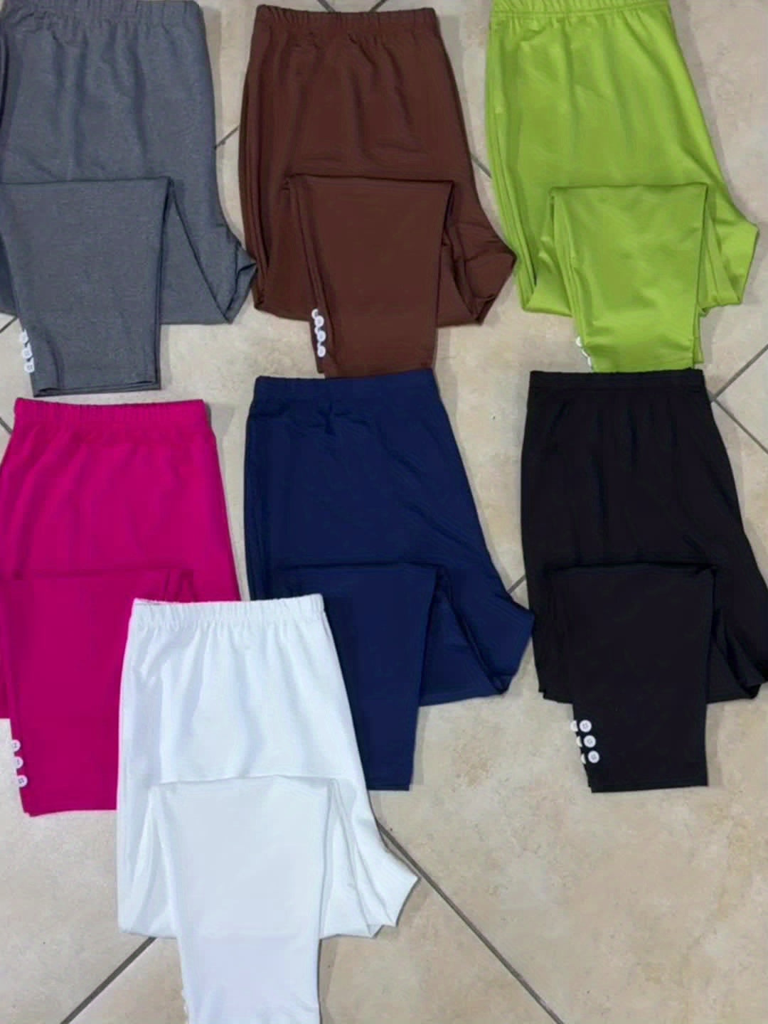 Women's Capri Leggings - White+Green+Light Blue+Black Clean Finish – view 8