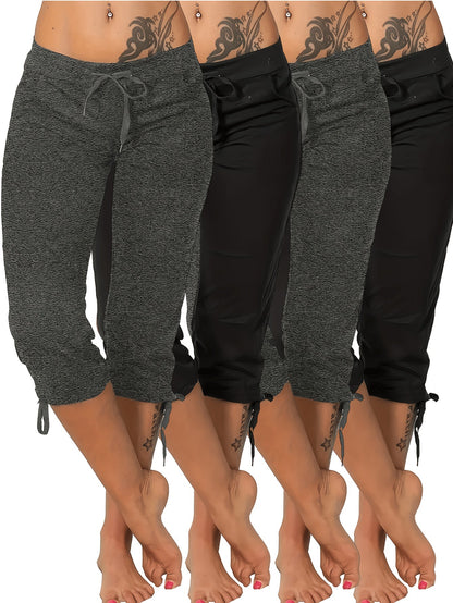 Women's Capri Pants - Drawstring Waist Relaxed fit 98 detail view