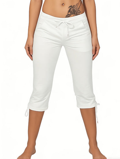 Women's Capri Pants - Drawstring Waist Relaxed fit 98 detail view
