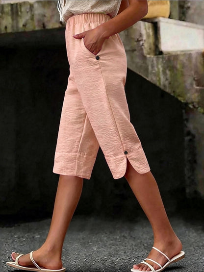 Women's Capri Pants - Elastic Waist Wide leg detail view