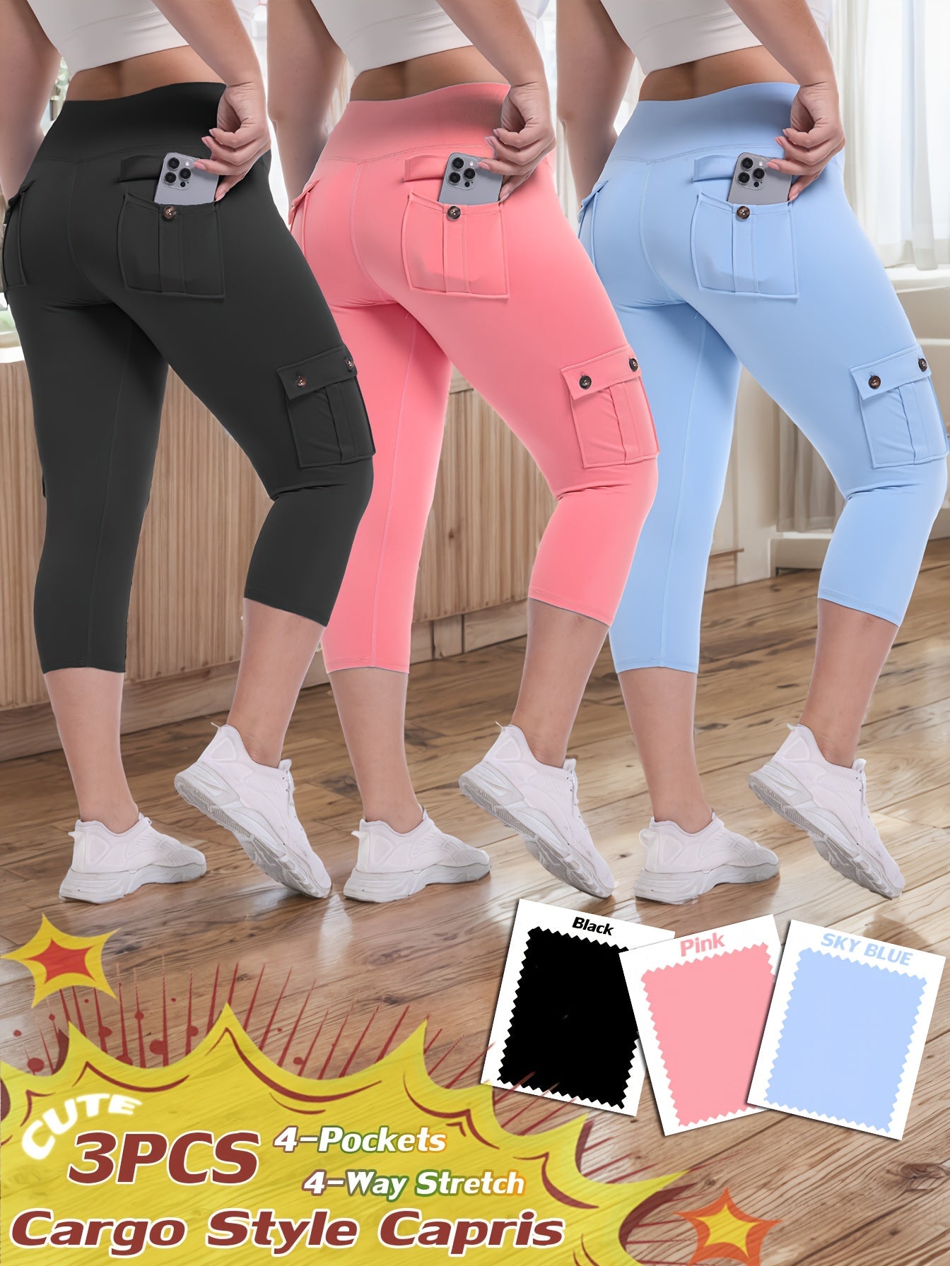 Women's Capri Pants - High-Waist Fit – Sizes S–XXL – view 7