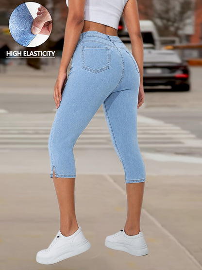 Women's Capri Pants - High Waist Flared Fit detail view