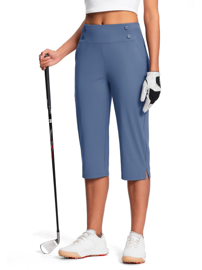 Women's Capri Pants - High Waist Relaxed fit – White option – view 3