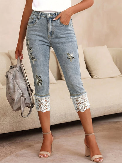 Women's Capri Pants - High Waist – Sizes XS–XL – Blue option – main product image