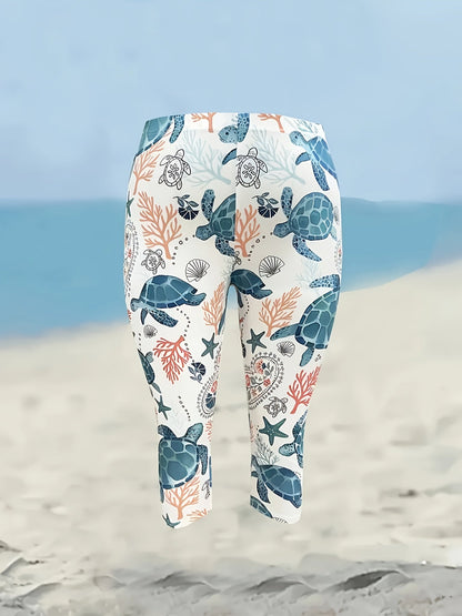 Women's Capri Pants - High Waist – White – view 2