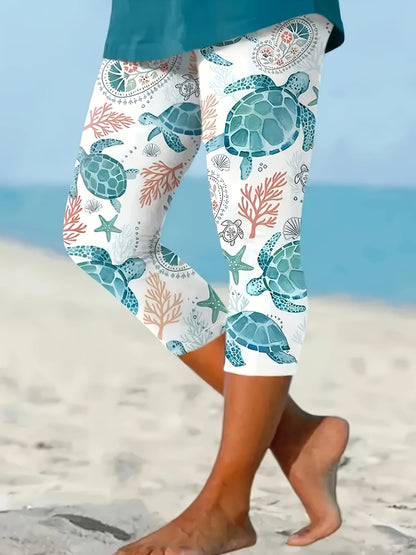 Women's Capri Pants - High Waist – White – White option – main product image
