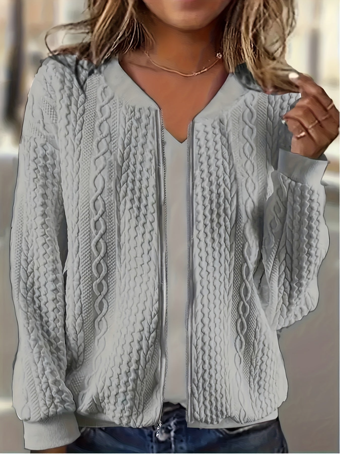 Women's Cardigan - Layering detail view
